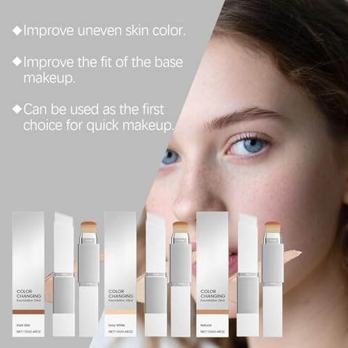 Cover Cream Stick V - Korean Color Changing Foundation & Concealer Stick with Detachable Brush, Buildable Coverage Makeup for Flawless Look, for All Skin Types (Natural) - 5