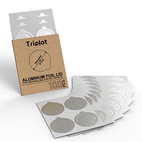 Aluminum Foil Lids for Reusable Nespresso Original Line Stainless Steel Coffee Pods - Compatible With Originaline Machine, 100pcs Capsules Lids
