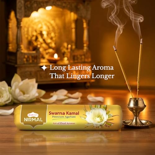 Image of Shubhkart Nirmal Swarna Kamal Premium Agarbatti Sticks | Agarbatti for Pooja & Havan | Incense Muttha Sticks for Home with Divine Floral Fragrance | Pooja Items for Daily Use | 250g