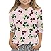 Girls Round Neck 3/4 Sleeve Shirts Pullover St Patricks Day Printed T Shirts Oversized Casual Loose Blouse Tops