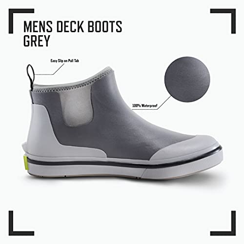 Gator Waders Mens Breakline Rubber Fishing Deck Ankle Boots (Grey, 11) #TOP1