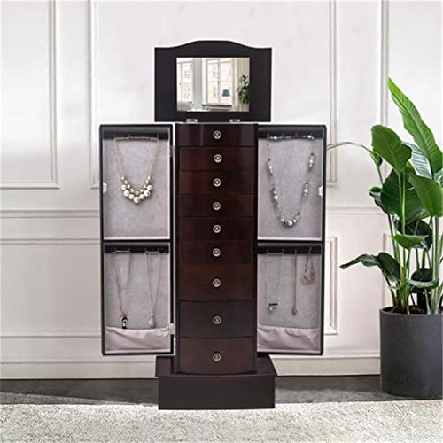 Walnuta Jewelry Cabinet Box Storage Chest Necklace Wood Walnut Stand Organizer Us Warehouse #TOP1