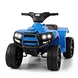TOBBI Ride on ATV Four Wheeler for Kids1-3,Electric 4 Wheeler ATV Quad Ride OnCar Toy with LED Headlights, Horn, Speedlndicator (Blue)