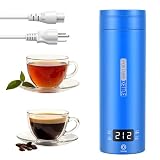 Rzlinn Travel Kettle,Portable Electric Kettle with Temperature Control, Brews Two Cups of Coffee, 316 Stainless Steel Inner Tank, Elegant Blue