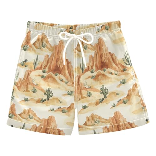 Western Cowboy Cactus Cowboy Deep Canyons Trunks Baby Boy Elastic Bathing Suits 2T