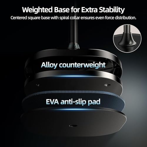 Image of TELESIN Magnetic Mobile Stand, Aluminum Alloy Phone Holder Stand for Video Recording, Overhead Bed /Sofa Phone Mount Height Adjustable Ultra Stable Base for Magsafe /iPhone /Android /iPad