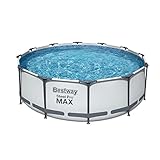 piscina bestway redonda pequeña Fácil montaje, no se necesitan herramientas. Válvula de control de caudal para facilitar el vaciado y conectable a manguera de jardín para poder vaciarla lejos de la piscina. Incluye manual explicativo de montaje y mantenimiento.