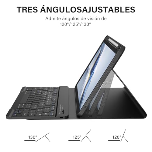 Teclado para iPad 11 y 10 Gen Bluetooth Desmontable Magnético Ñ 3
