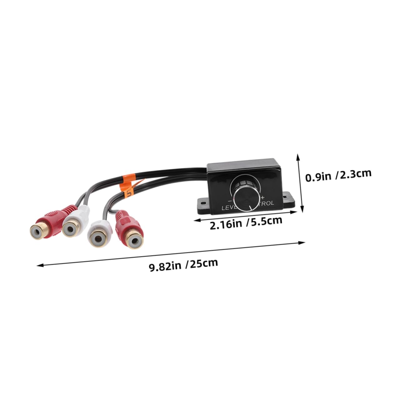Gogogmee 2Pcs RCA Level Controller with Bass Knob Volume Control for Car Audio Motorcycle Home Theater Inline Amplifier with RCA Inputs Outputs Enhanced Sound Quality