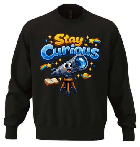 Encouraging Curiosity with Space Exploration Unisex Oversize Cotton Blend Heavyweight Sweatshirt Black X-Small