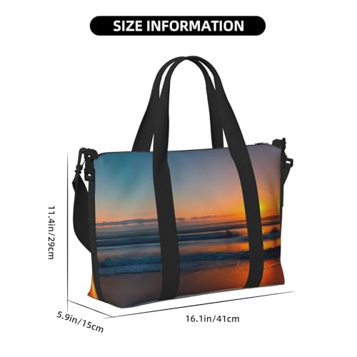 Travel Duffle Bag Weekender Bag Carry On Tote Bag Sport Gym Bag for Women Men Beautiful Sunrise Ocean Print4