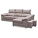 Muebles Baratos Sofá con Chaise Longue, 2 Pufs de Regalo, Tejido Antimanchas,...