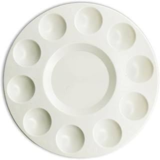 Plastic Paint Palette – 10-Well Lightweight Mixing Tray for Acrylic, Watercolor & Gouache – Durable & Easy-to-Clean Artist Palette for Indoor Studio, Classroom or Craft Use