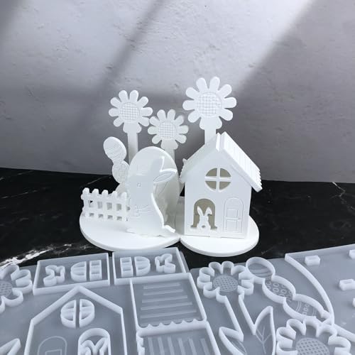 Conejos de silicona artísticos para decoración del hogar y proyectos 5