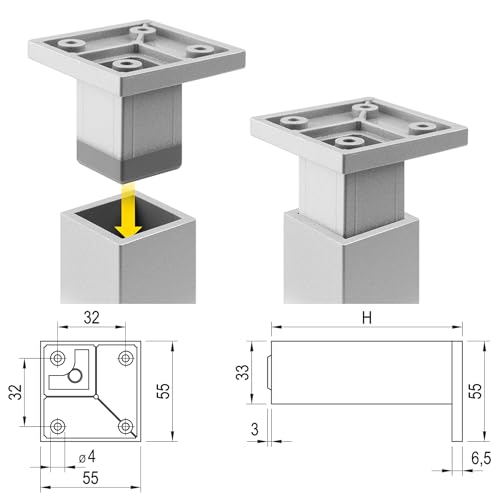 Patas para muebles regulables que nivelan tu sofá y protegen el suelo de tu cocina 3