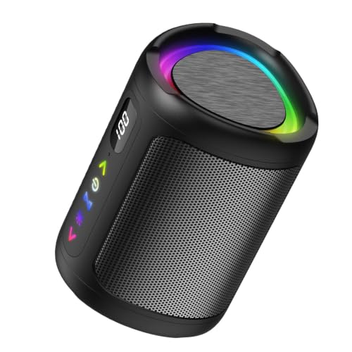 Image of aowoka Bluetooth Speaker, 2026 Portable Wireless Speakers With Led Light, Bluetooth 5.4, 15H Playtime, Enhanced Bass, IPX7 Waterproof, Outdoor Speaker for Travel, Sport, Party, Biking.