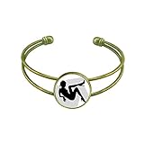 Hot Leg silueta Congreso Nacional Pulsera Brazalete Retro Joyas De Puño Abierto