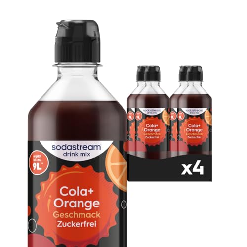Sodastream drink mix Cola + Orange zuckerfrei zuckerfreier Sirup für gesprudeltes & stilles Wasser 4er Pack (4 x 440 ml) ergibt bis zu 9L Fertiggetränk