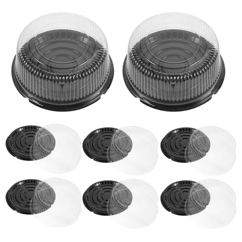 GRADENEVE 10pcs Cake Box Cups Clear Cake Holder Paper Clear Cake Container Dome Trays Display Platter Carriers Boxes Cake Pan Round Cake Containers Carrier with Lids Plastic Cover