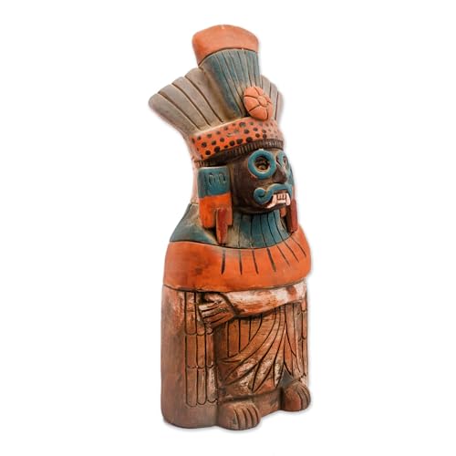 Escultura Cerámica Rústica Tlaloc México 8.25 pulg miniatura 5
