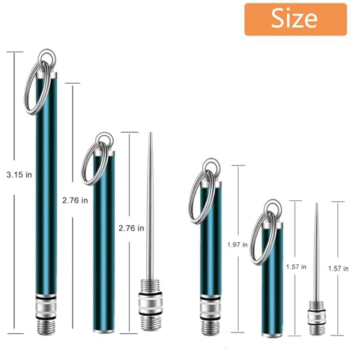 Image of 4 Reusable Titanium Toothpicks with Protective Holder - Mini Metal and Stainless Steel Portable Set for Household and Outdoor Use (2 Long & 2 Short, Blue)