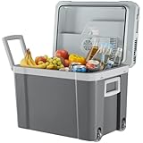 tectake® Nevera Portatil Electrica de 35L con Función de Calentamiento y Refrigeración, Modo ECO, Nevera Pequeña, 230 V y 12 V para Accesorios Coche, Camping, Accesorios Camper - 35 x 52,5 x 40 cm