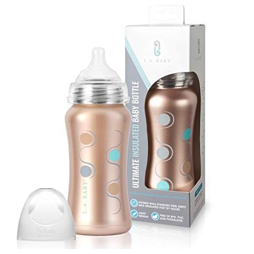 Stainless Steel Baby Bottle 9oz Insulated Baby Bottle | Insulate Milk for 10+ Hours | Non-Toxic Food-Grade Stainless Steel & Food-Grade Silicone Slow Flow Nipple | Leak-Free Design - Rose Gold