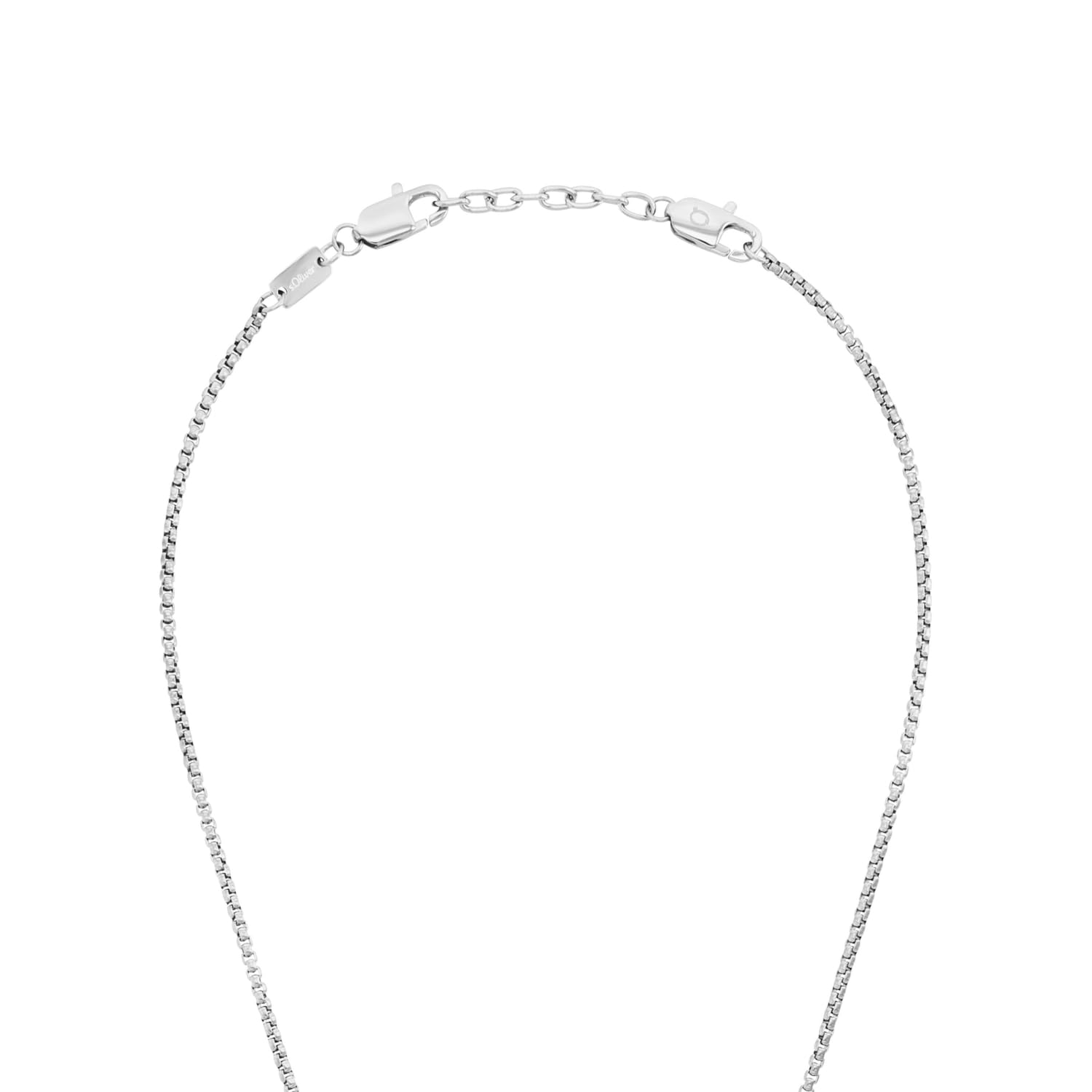 s.Oliver Kette mit Anhänger Edelstahl Herren Halsschmuck, 55+5 cm, Silber, Kommt in Schmuck Geschenk Box, 2035796