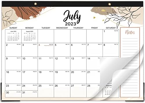 Desk Calendar 2023-2024 - 18 Monthly Desk/Wall Calendar 2023-2024, Jul. 2023 - Dec. 2024, 17”X 12”, Holidays, Notes, Corner Protectors, Hanging Holes & Cutting-line Design, Perfect Calendar for You
