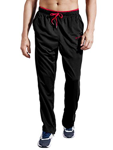 Zengvee Athletic Men's Pockets 3 Pack Light Weight Open Bottom Jersey Sweatpant With Zipper Pockets For Workout, Running,Gym,Training #TOP2