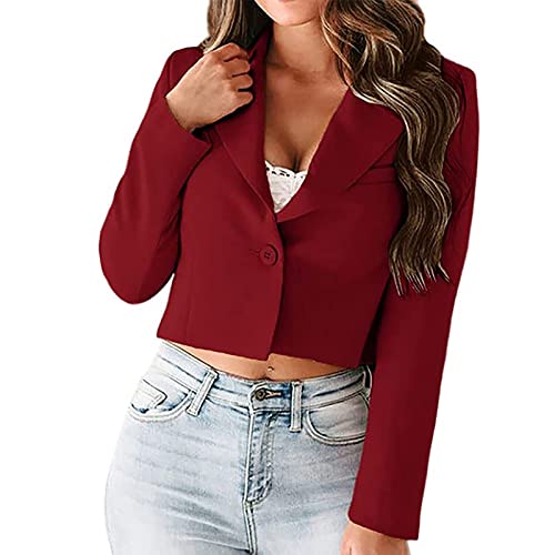 Blazer feminino cardigã feminino de manga comprida e gola alta para trabalho, roupa de inverno e out