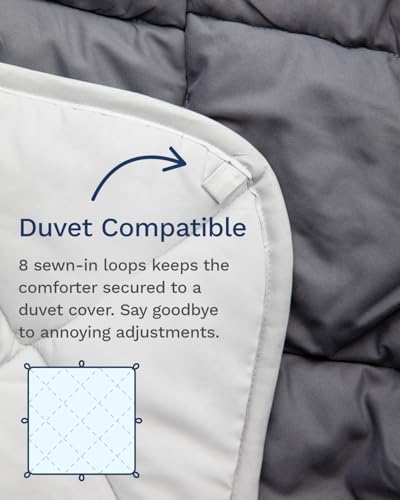 Image of ViscoSoft Queen Comforter - Cloud-Soft Down Alternative Duvet Insert, All Season Cooling Lightweight Reversible Quilted Blanket for Bedroom & Guest Room, Oeko-TEX Certified,Light /Dark Gray