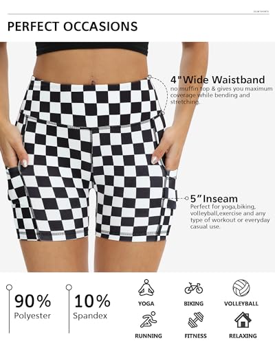 ZLLW Short feminino de cintura alta com estampa fofa de ioga, shorts de motociclista à prova de agac