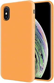 KZY Apple iPhone XS  i Kadife Soft Logosuz Lansman Silikon K l f - Turuncu