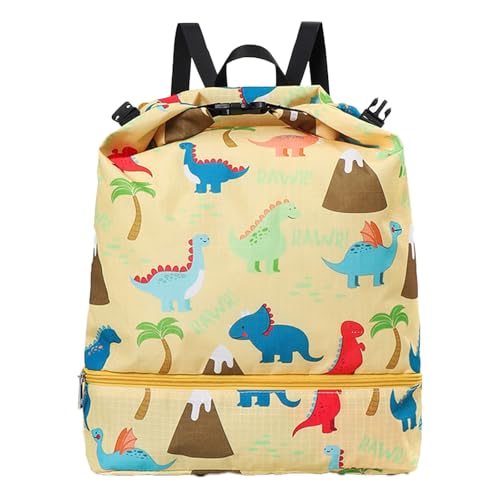 CALLYSONIC Schwimmtasche Kinder, Nasser und Trockener Sporttasche Kinder, Wasserdichte Schwimmrucksack, Badetasche mit Trennung Schuhfach für Mädchen und Jungen (Gelb)