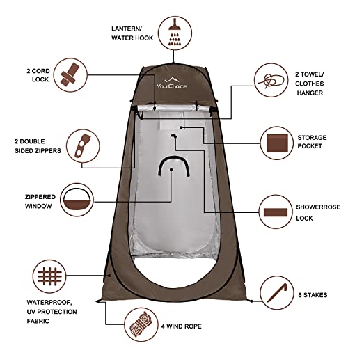 Your Choice Privacy Tent - Pop Up Shower Changing Toilet Tent Portable Camping Privacy Shelters Room 6.2 Ft Tall With Carrying Bag For Outdoors Indoors (Rose Red) #TOP5