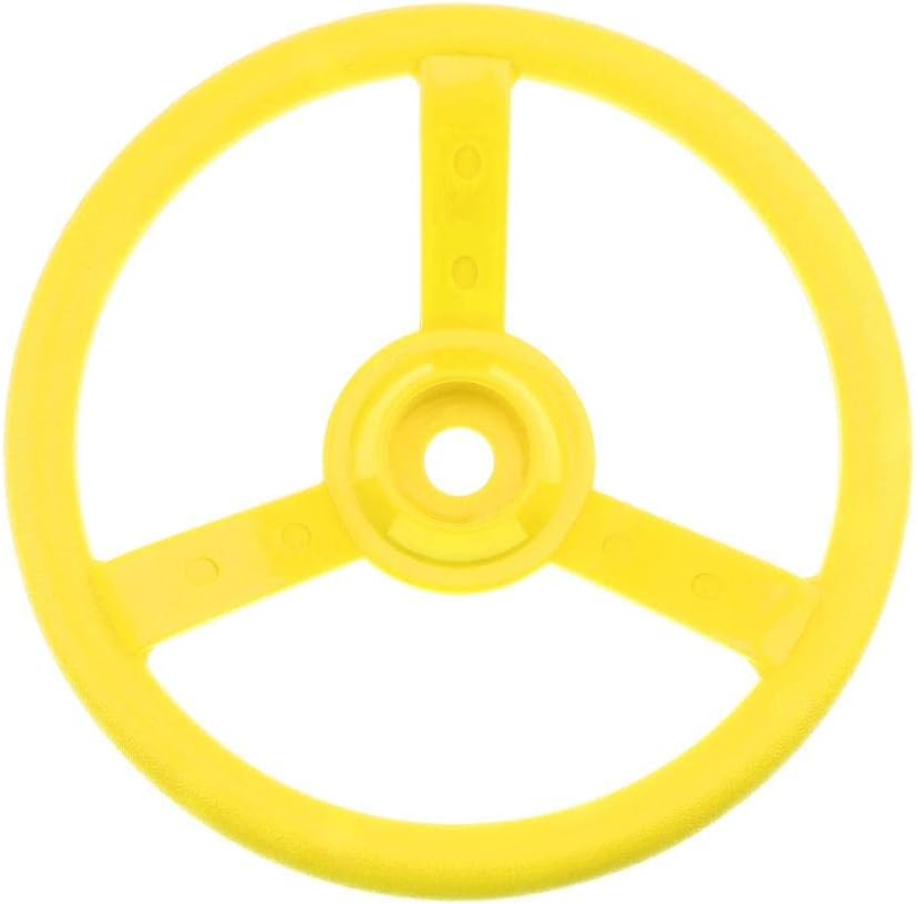 Kids DIY Swing Set Steering Wheel Toy, Playground Accessories for Indoor/Outdoor Fun, Safe and Easy to Install, Great for Climbing Frames and Playhouses - Yellow