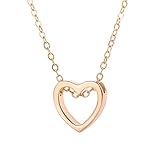 Softmusic Romantic Loving Heart Pattern Pendant Hollow Necklace Women Lovers Jewelry Gift