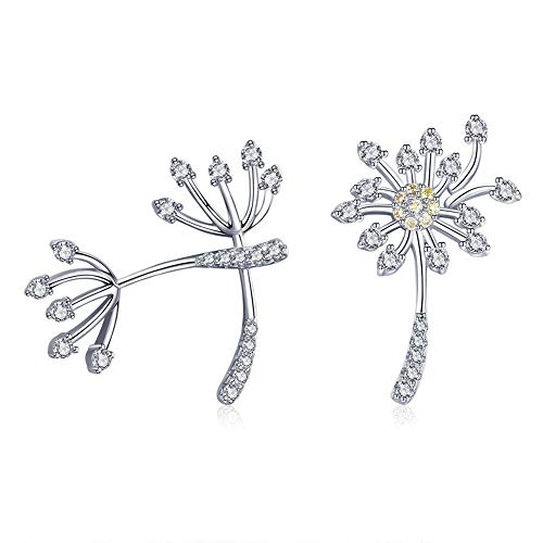 Boucles d'oreilles argent 925 pissenlit anti allergie pour oreilles sensibles