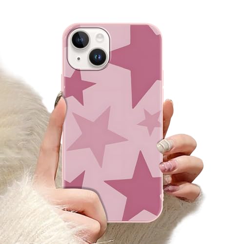 Vulfwela for iPhone 13/iPhone 14 6.1'' Cute Star Phone Case, Unique Cool Cartoon Glitter Y2K Stars Design Phone Cover Soft TPU Scratch-Resistant Shockproof Camera Protection Cases for Girls Women