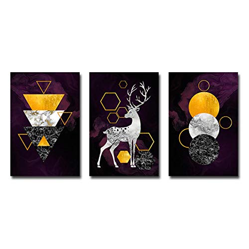 Décor à la maison salon moderne grand triptyque art mural géométrique sans cadre