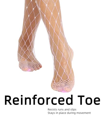 Shinny Fishnet Tights Glitter Hosiery Sparkly Large Mesh Stockings High Waist Pantyhose Rhinestone Fish net Leggings4