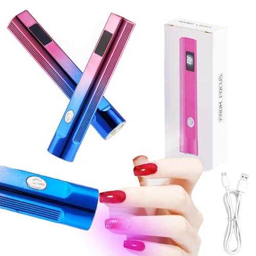 MIOBLUE Lâmpada de unha portátil com LED UV, secador de unhas para esmalte de gel, lâmpada de unhas