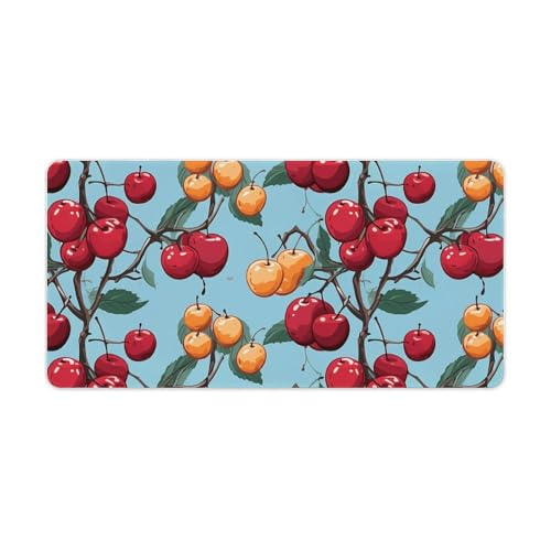 Tapis de souris de jeu grande taille antidérapante bureau cerises