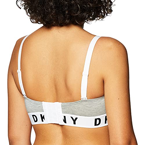 Dkny Women's Cozy Boyfriend Underwire Bra Top, Heather Gray/White/Black, 34C #TOP1