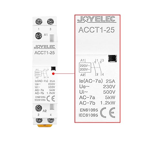 Contacteur AC 2P 25A 2NO de haute précision pour montage modulaire rail DIN 230V - 5