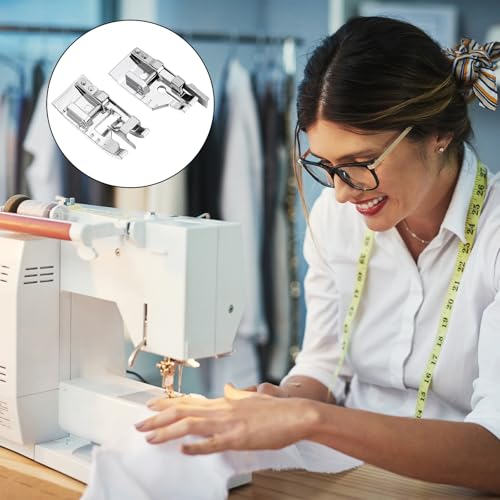 4Pcs Overcast Foot for Sewing Machine, Stitch in the Ditch Sewing Foot and 1/4\'\'(Quarter Inch) Quilting Patchwork Presser Foot with Edge Guide for Low Shank Snap-On Singer, Brother, Janome, Juki, More