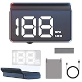 HhBdy Affichage Tete Haute Voiture, 9 cm Compteur de Vitesse Gps USB Plug-and-Play, Afficheur Tete Haute Universel Compteur avec Capot pour Tous Types de Véhicules (Feu Blanc)