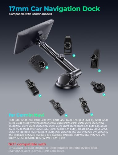 image for iGoevo GPS Mount for Garmin - Dashboard and Windshield Garmin GPS Moun