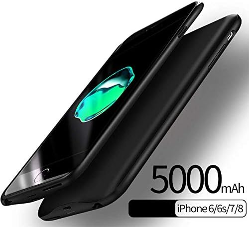 iPhone 6 6s Battery Case,feeleye 5000mAh Portable Charging Case for iPhone 8 7 6s 6 (4.7 inch) Ultra Slim Extended Battery Case Lightning Cable Input Mode - Black